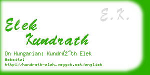 elek kundrath business card